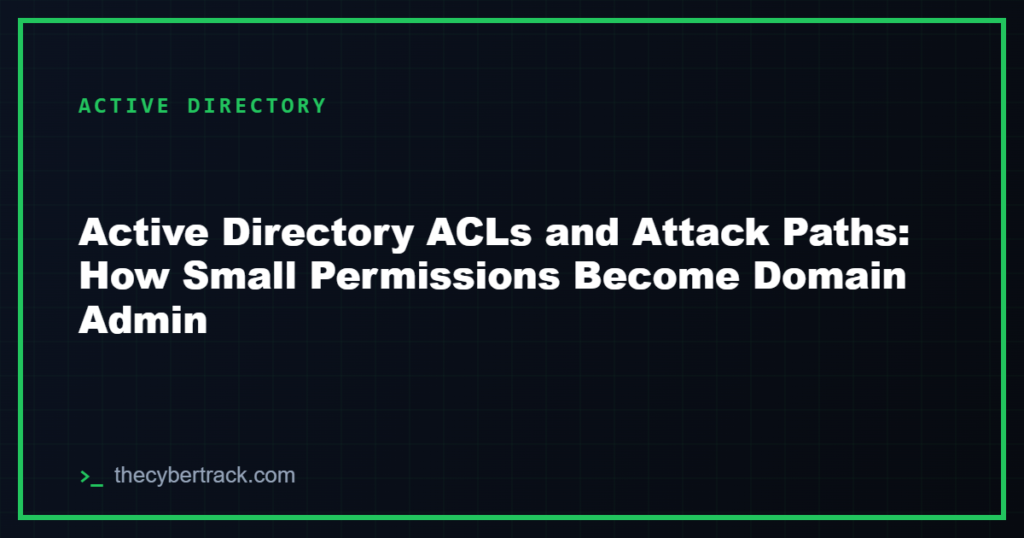 Active Directory ACLs and Attack Paths: How Small Permissions Become Domain Admin