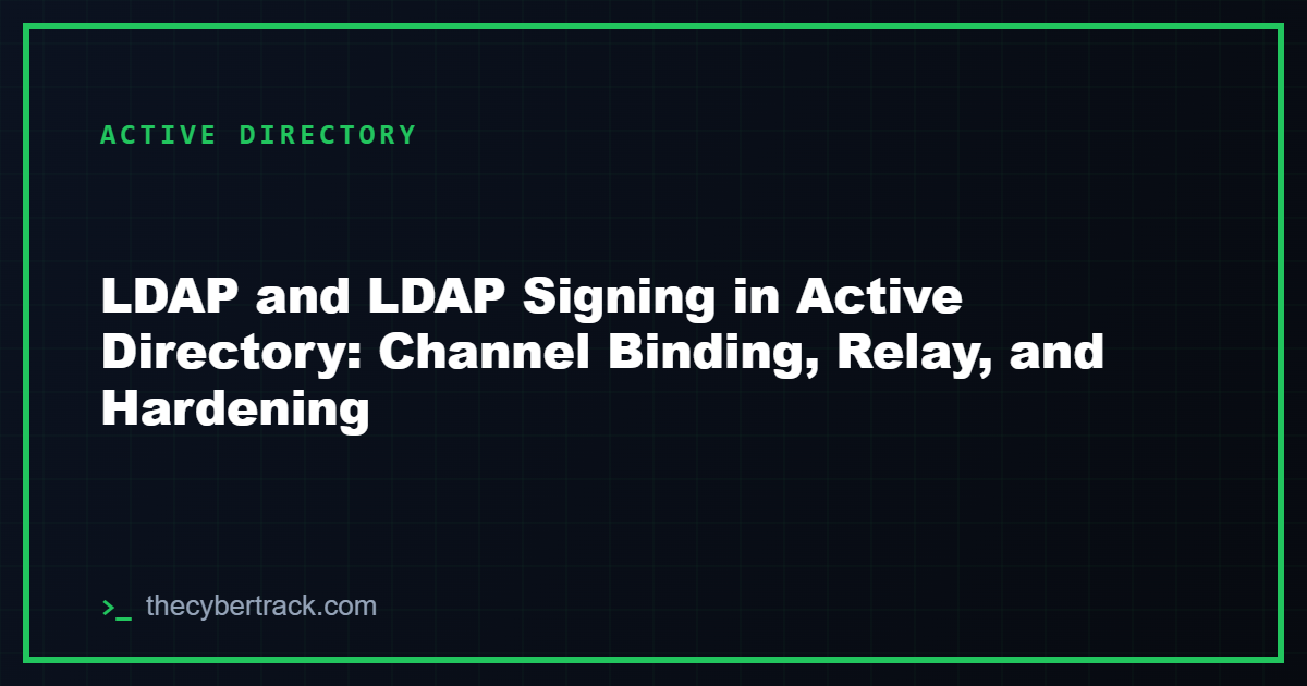 LDAP and LDAP Signing in Active Directory: Channel Binding, Relay, and Hardening