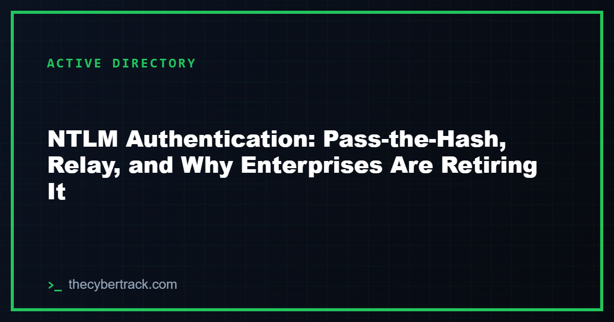 NTLM Authentication: Pass-the-Hash, Relay, and Why Enterprises Are Retiring It