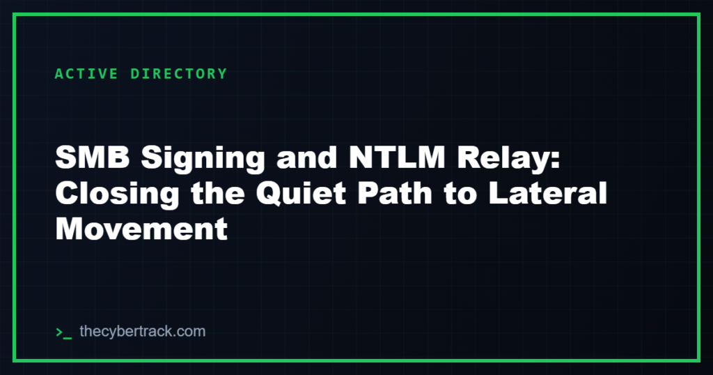 SMB Signing and NTLM Relay: Closing the Quiet Path to Lateral Movement